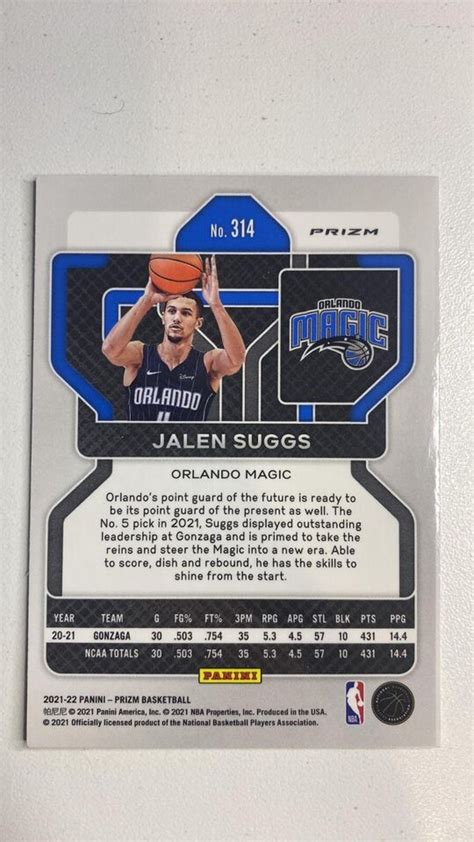 Jalen Suggs 2021 22 Panini Prizm Silver Cracked Ice Prizm Rookie Magic