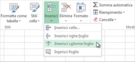 Inserire O Eliminare Celle Righe E Colonne Excel