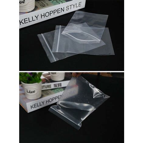 Sachets Transparents en Plastique Refermables Sac Réutilisable Fort de