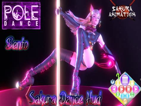 Second Life Marketplace Sakura Dance Hud Pole Dance Girl Bento Pole