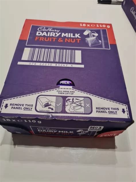 Cadbury Dairy Milk Fruit And Nut Chocolate Bars 18 X 110g In Box Expiry