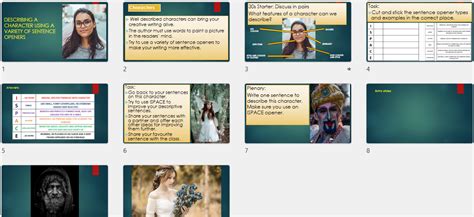 Describing A Character Using Ispace Sentence Openers Teaching Resources