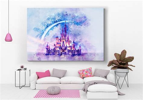 Disney Wall Art Cinderella Castle Disney Prints Art Living Etsy