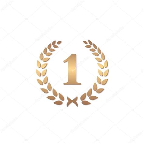 Number one 1 laurel wreath logo icon design template elements Stock ...