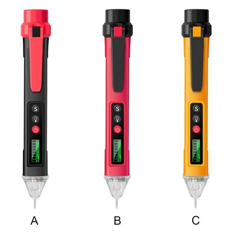 Digital Lcd Tens O El Trica Tester Pen Sensor Detector Port Til Luz