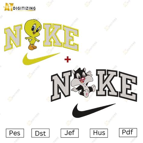 Nike Tweety And Sylvester Cat Embroidery Design At Digitizing