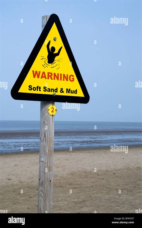 Soft Sand And Mud Warning Sign Stock Photo Alamy