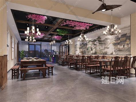 【新中式餐饮店3d模型】建e网新中式餐饮店3d模型下载 Id106059230 打造3d新中式餐饮店模型免费下载平台