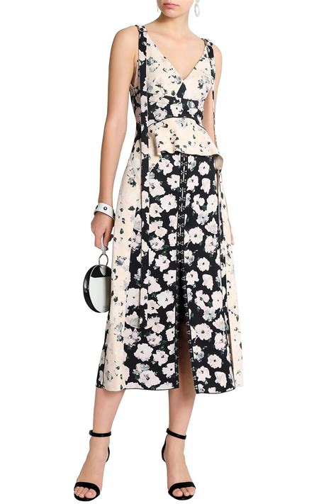 Proenza Schouler Ruffled Floral Print Crepe Midi Dress The Outnet