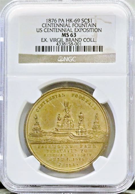 1876 Pa Hk 69 So Called Dollar Us Centennial Exposition Fountain Ngc Ms