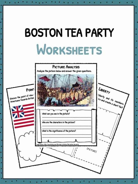 Boston Tea Party Math Worksheet