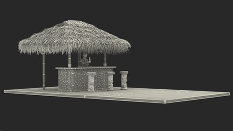 Barman At Tiki Bar 3D Model 189 3ds Blend C4d Fbx Max Ma Lxo