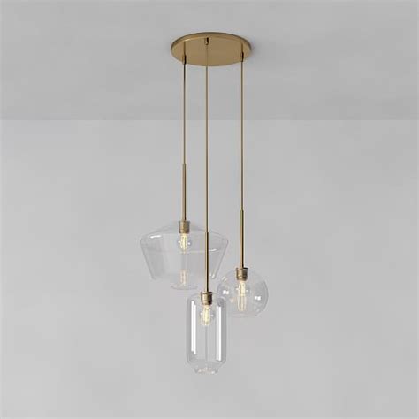 Sculptural 3 Light Multi Chandelier Clear West Elm