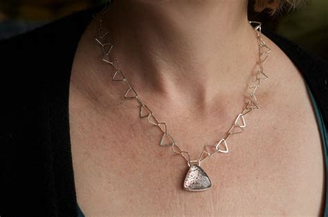 Fire Quartz Triangle Necklace Lucy Spink Silversmith Jewellery Designer