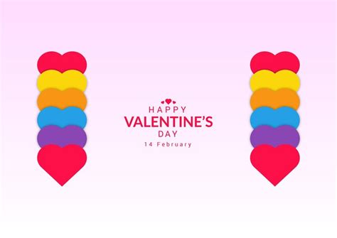 Premium Vector Happy Valentines Day Vector Greetings Card Design With