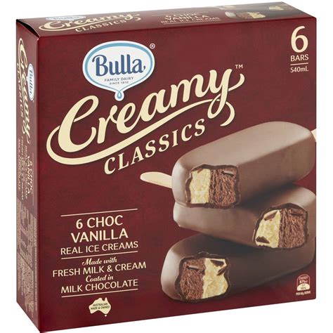 Bulla Creamy Classics Ice Cream Choc Vanilla Twins Pack Woolworths