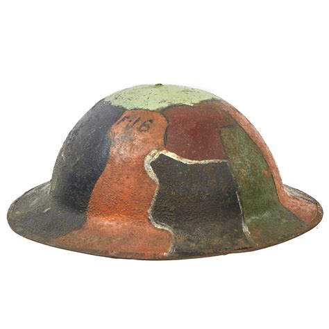 Original British WWI Panel Camouflage Painted Mk 1 Brodie Helmet ...