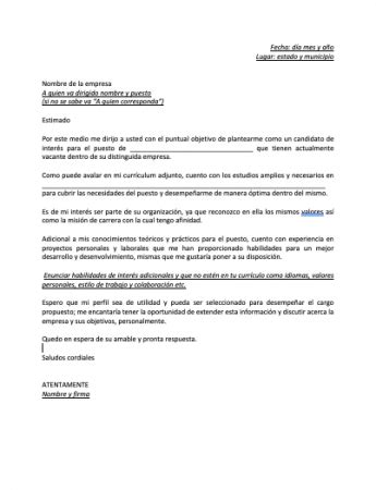 Carta De Postulacion