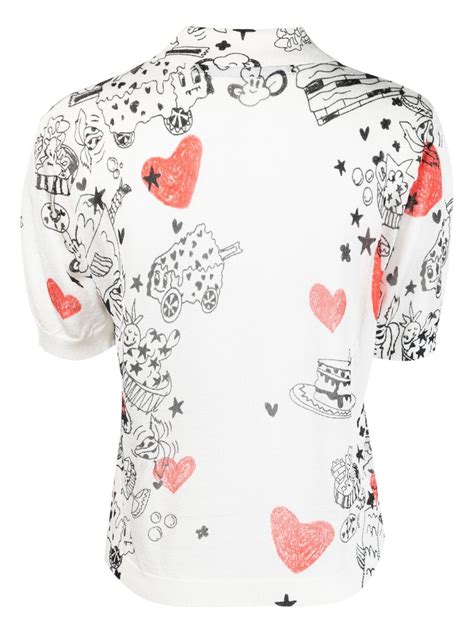 Bimba Y Lola Nickname Heart Print Polo Top Farfetch