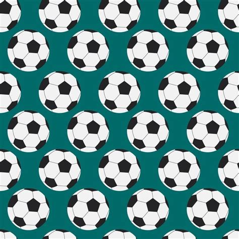 Football Vector Pattern Seamless Green Background With White And Black