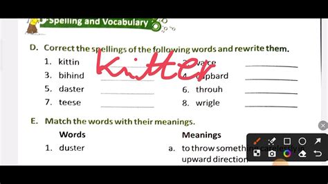 Class 2 English Worksheet No 5 Youtube