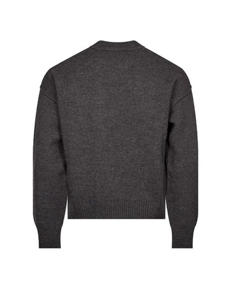 Ami Paris Chunky Knit In Grey For Men Lyst UK