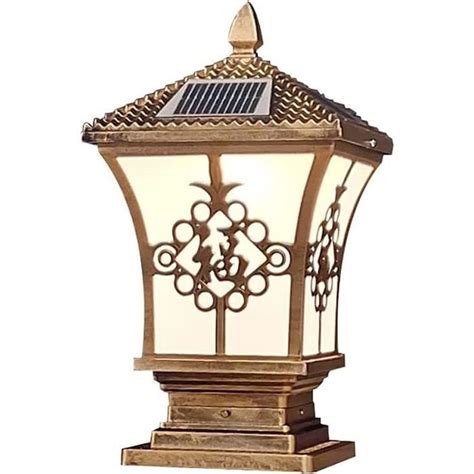 Poteau de jardin lumière solaire LED pilier lumière extérieur poteau