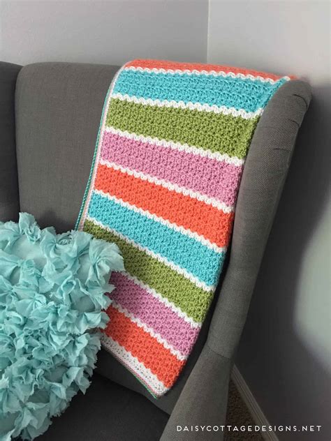 V-Stitch Blanket Crochet Pattern - Daisy Cottage Designs