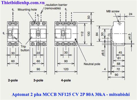 Mccb Mitsubishi P A Ka Aptomat Nf Cv P A Ka Gia Re