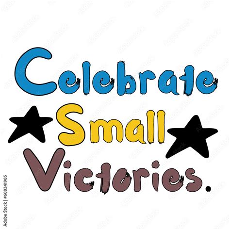 Celebrate Small Victories Text Calligraphy Clipart Typography