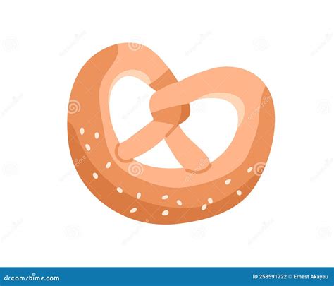 Pretzel, German Knotted Dough Snack with Sesame Seeds. Bavarian Bretzel ...