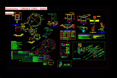 Proje Sitesi Yarı Olimpik Yüzme Havuzu Autocad Projesi