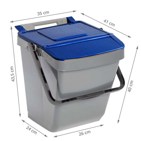 Poubelle de tri sélectif 30 litres Couvercle bleu