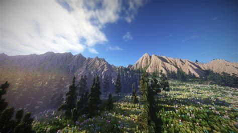 Mountain Valley Meadow Ultra Realistic Terrain Minecraft Project