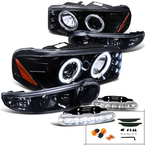 Spec D Tuning Halo Glossy Black Projector Headlights Bumper Lamp LED