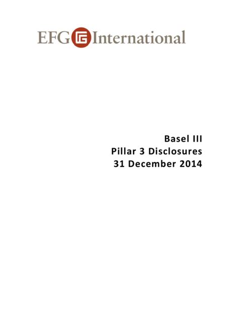 Basel III Pillar 3 Disclosures 31 December 2014