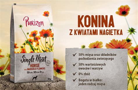 Purizon Single Meat Adult Konina Z Batatami I Kwiatami Nagietka W