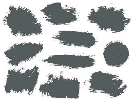 Set Of Grungy Vector Brush Stroke Vector Art At Vecteezy