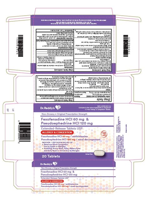 Fexofenadine Hcl 60 Mg And Pseudoephedrine Hci 120 Mg Er Tablets Usp