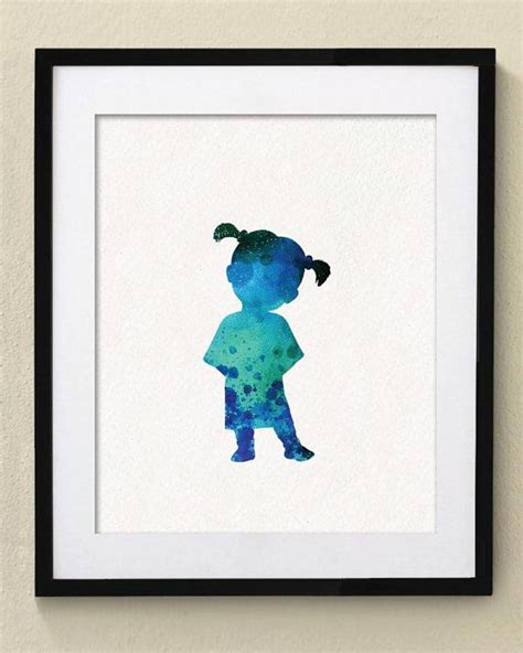 Monsters Inc Boo Watercolor Painting For Nursery By Watercolormagazine