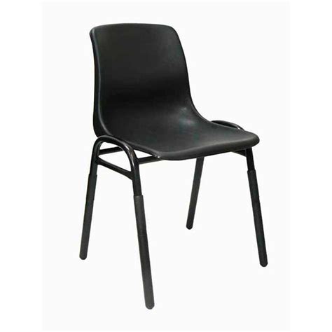 Plastic Metal Stacking Chair For School Hall Site Office Charcoal Black