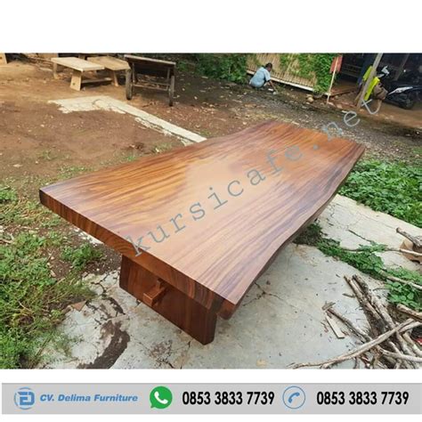 jual meja kayu trembesi tebal panjang  cm harga murah
