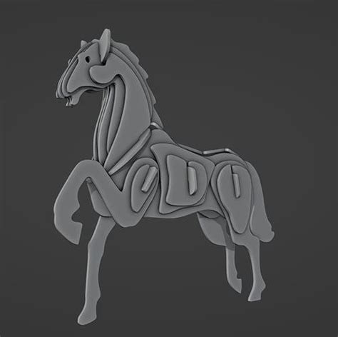 3D Wooden Puzzle Horse 3D model | CGTrader