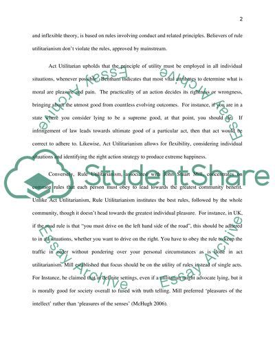 Detailed Comparison Between Act And Rule Utilitarianism Essay