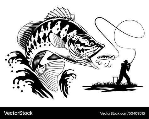 Largemouth Bass Fish Royalty Free Vector Image