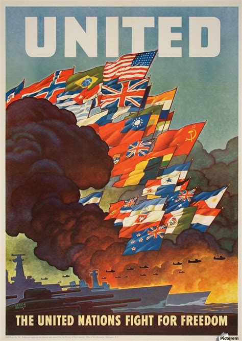 United Nations Fight for freedom vintage poster by VINTAGE POSTER Wall Art