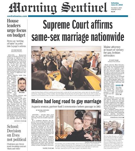 Gay Marriage Reactions From Newspapers Across The United States Are