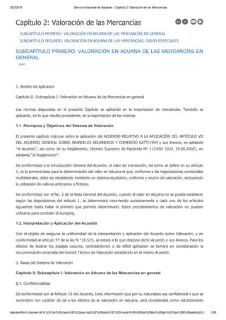 Valoración de las mercancías en aduanas PDF