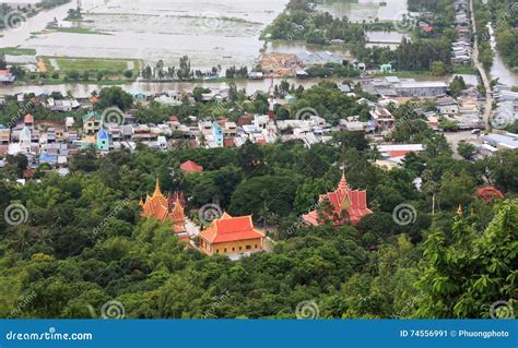 View Of The Khmer Pagoda In Mekong Delta Vietnam Stock Image Image