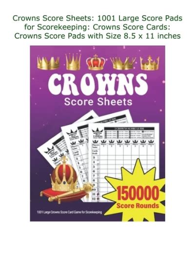 Ebook ️ Download ⚡️ Crowns Score Sheets 1001 Large Score Pads For